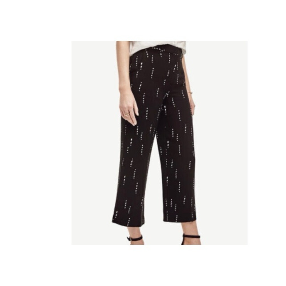 Ann Taylor Wide Leg Cropped Patterned Dress‎ Pants